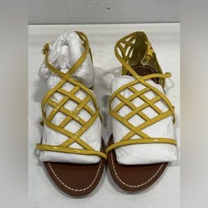 Yellow Tory Burch Strappy Sandals